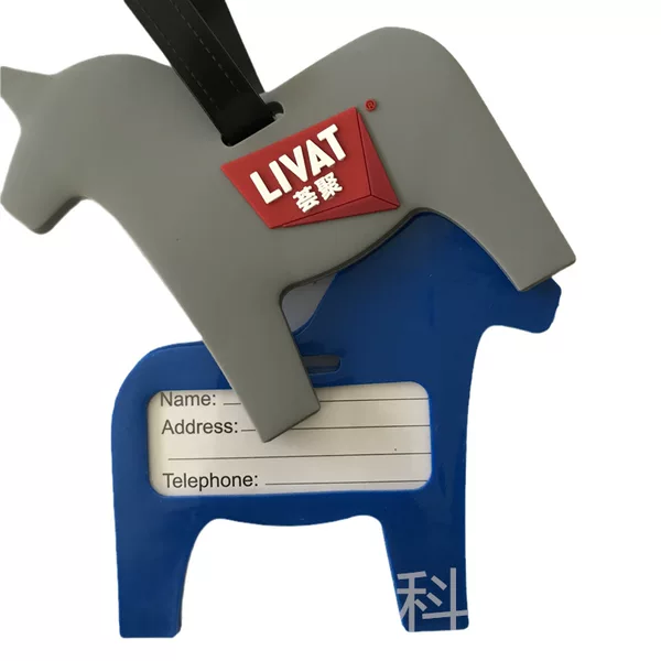 Factory supply boarding pass pvc soft rubber luggage tag cartoon silicone luggage tag