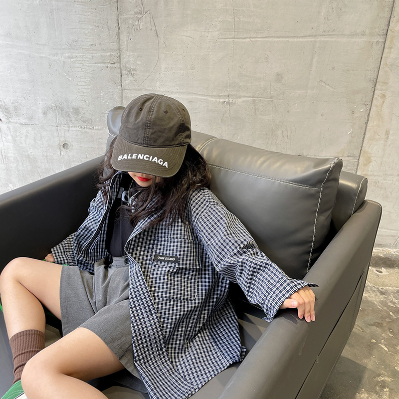 Cute girl 2022 Spring Parenting Lazy Easy lattice shirt CUHK Korean Edition leisure time coat