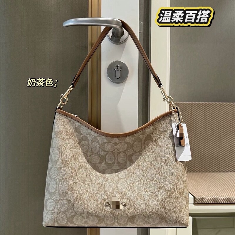 High-End Version of the Coach Laurel 31 Medium-Sized Women's Bag with Raised Shoulder Strap, Suitable for Hand-Carrying, Shoulder-Wearing, Underarm Use, and Crossbody for Commuting
