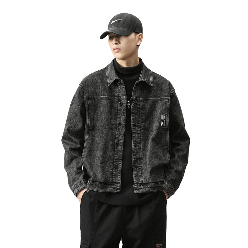 Veste transfrontalière pour hommes d'Amazon portant une veste en jean Joker chemise décontractée tendance pour hommes personnalité mince pour hommes_voghion.com