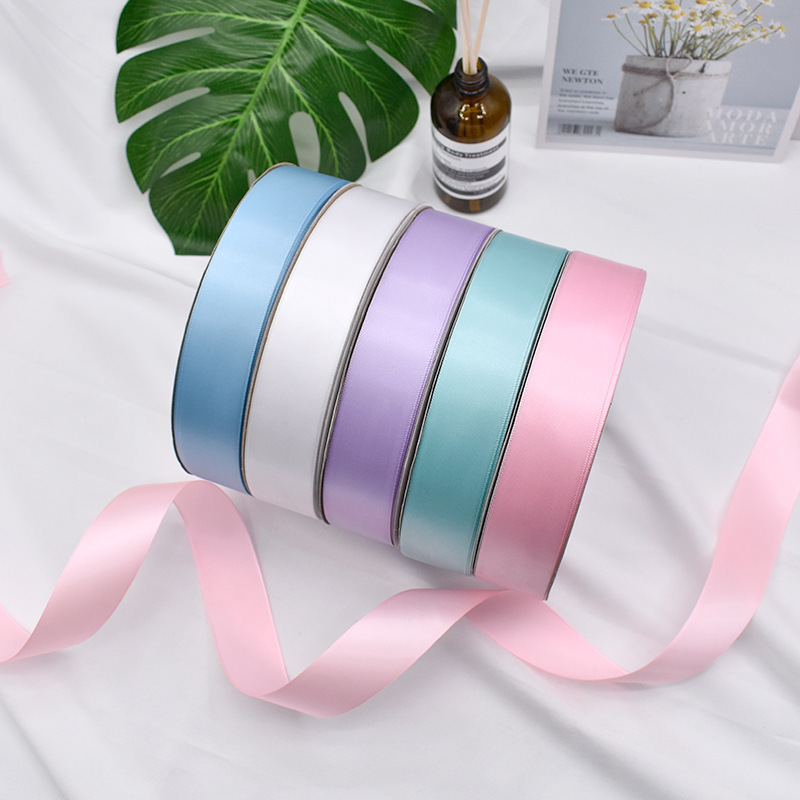Factory direct 3cm polyester belt gift packaging ribbon bronzing printing LOGO double-sided color ribbon ribbon roll