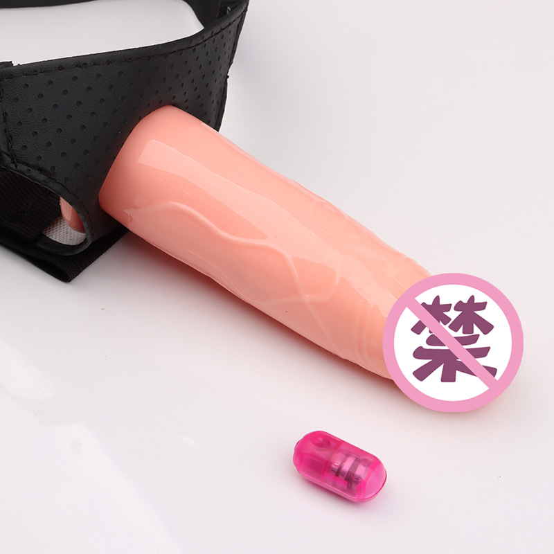 Wearable Vibrating Hollow Strap-on Panty with Simulated Silicone Sleeve, Small Size — detail image 4