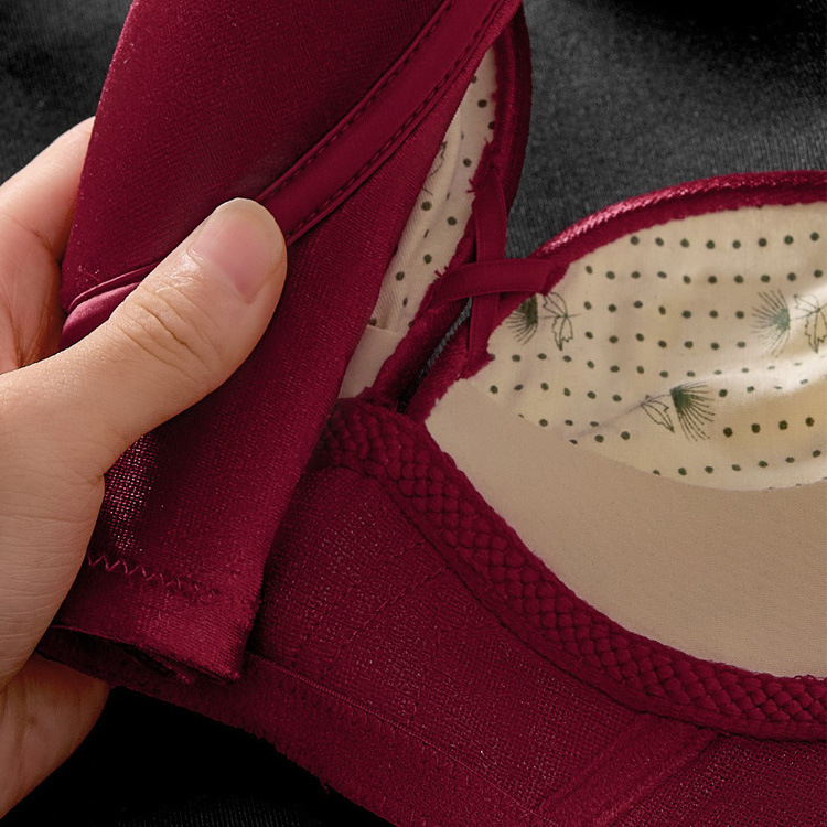 8788 Conjunto de ropa interior térmica de terciopelo elástico nacarado de lujo Cómodo sin anillo de acero, sujetador de colección lateral de grosor medio