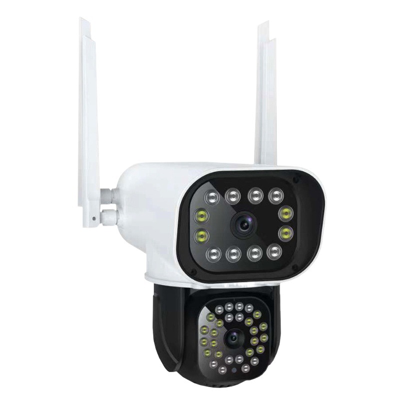 Cámara de vigilancia inalámbrica de doble pantalla 360 grados al aire libre móvil al aire libre impermeable monitor HD sin red