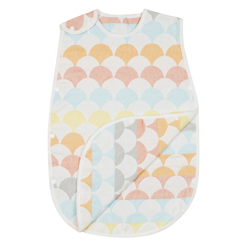 Chaleco de bebé saco de dormir de seis capas de gasa de algodón niños de dibujos animados no fluorescente Chaleco de 6 capas estilo Four Seasons anti-kick edredón