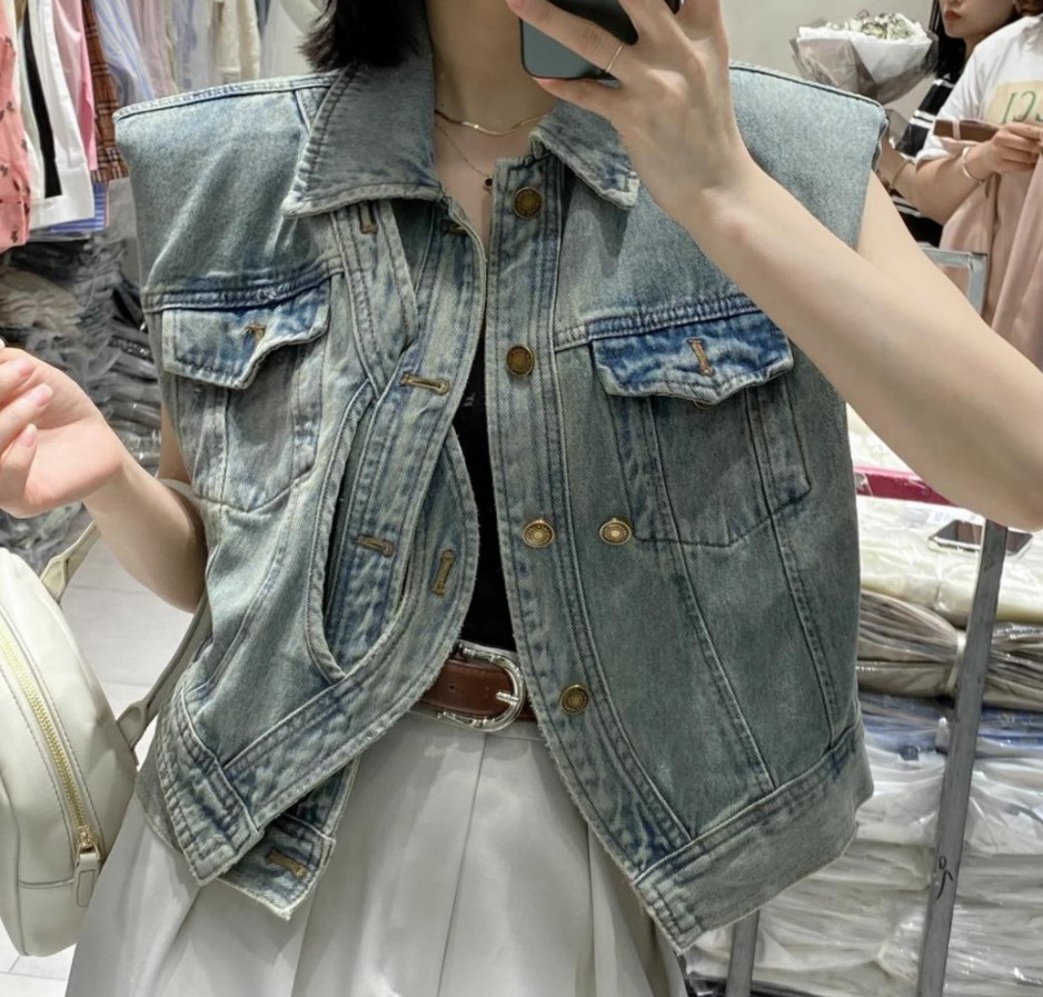 Design Sense Sweetheart Sleeveless Retro Blue Fashion Western Wash Denim Vest Coat Women's Summer European Korean Edition Women's Clothing