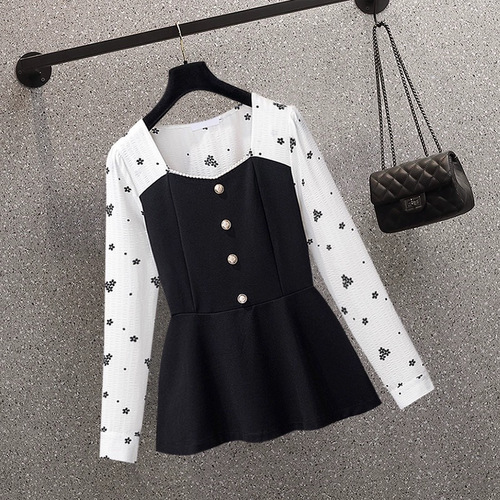 Slimming Set for Women with Plus Size Style, Spring and Autumn 2025, for Chubby Sisters, Tummy Covering, Waist Cinching Shirt, Bell Bottom Pants
