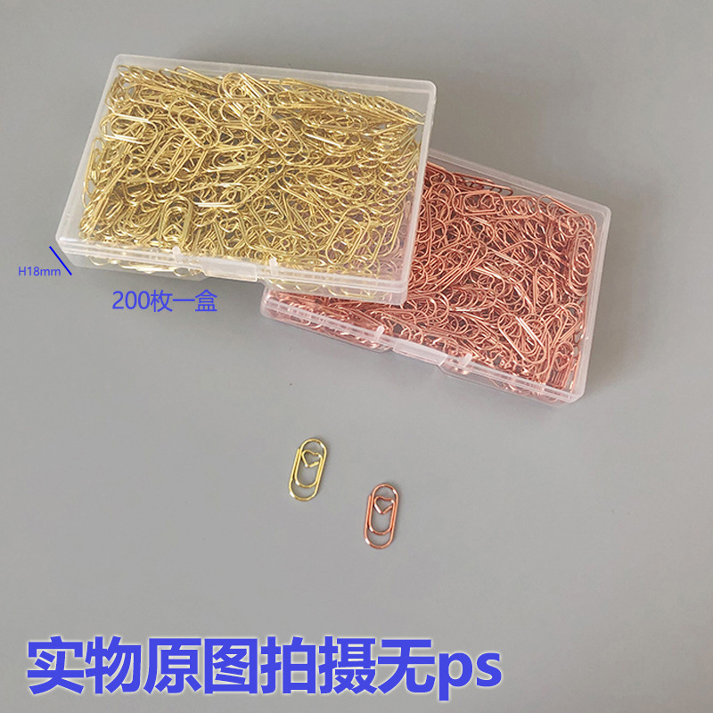 Clip de papel en forma de corazón creativo al por mayor Mini amor clip de papel de metal PP en caja fabricante de Fuente de Suministro directo transfronterizo