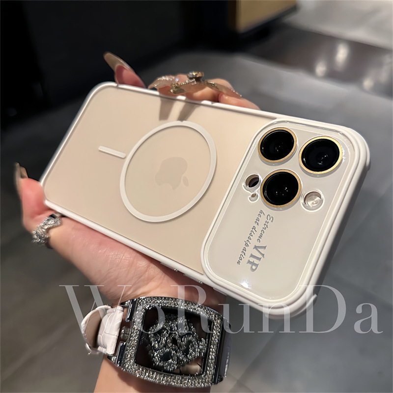 适用iPhone17磨砂肤感冰雾半透磁吸手机壳苹果16大视窗带镜头膜15|undefined