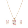 Cross border alloy Drip Cartoon Jewelry children Bunny Pendant Heart-shaped Good friend children Necklace suit