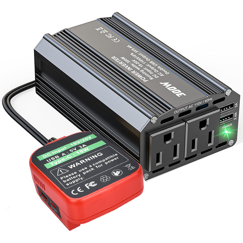 适用牧田得伟米沃奇18V电动工具电池110V便携逆变器300W电源20V|undefined
