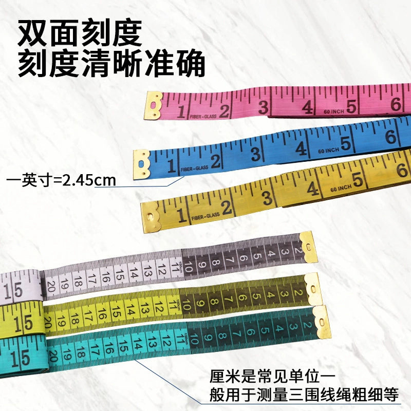 Оптовая Золотая Высококачественная швейная линейка шириной 2 см длиной 1,5 метра цветная лента измерительная трехсторонняя мягкая линейка дюймовая линейка измерительная линейка для пальто линейка