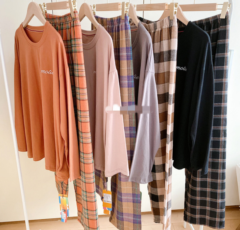 Internet celebrity gege pijamas traje de mujer 2023 primavera y otoño estilo coreano ins suelta manga larga traje de desgaste para el hogar pijamas