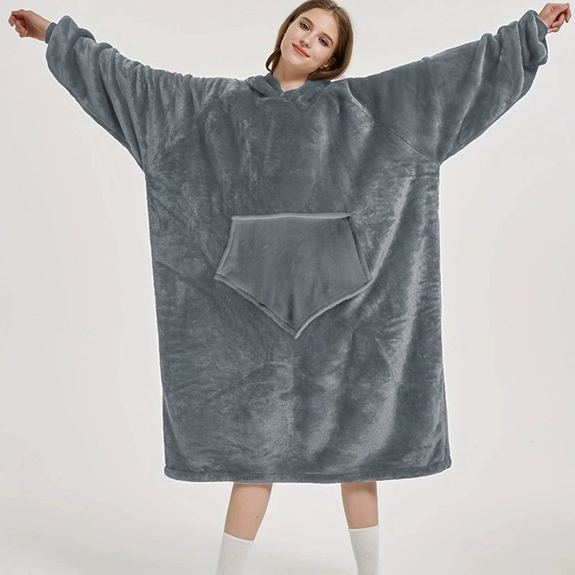 Новый стиль: теплые женские пижамы-худи из овечьего флиса, длинные, для просмотра ТВ, защита от холода.