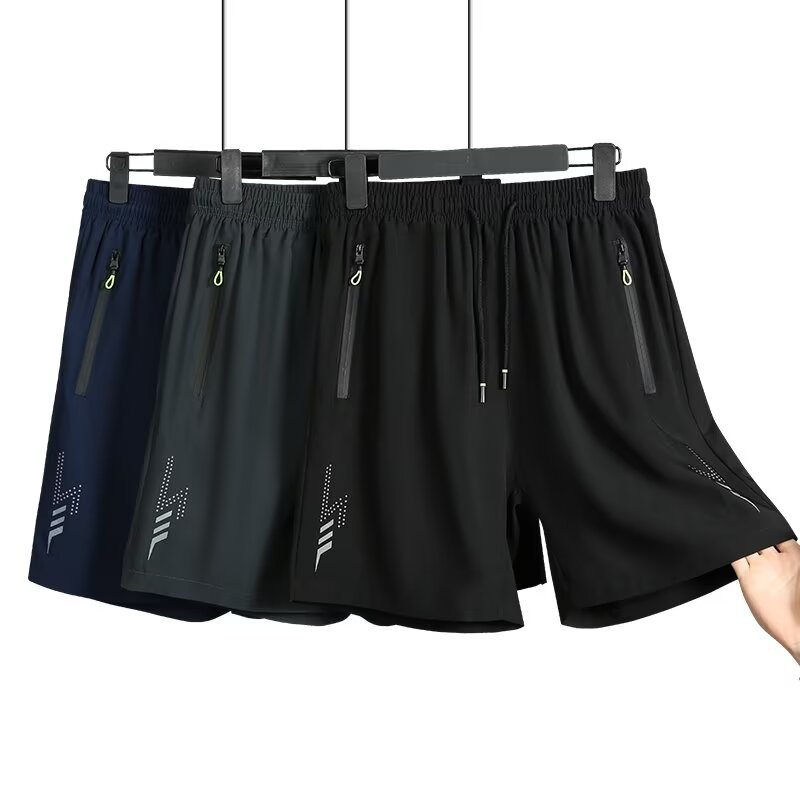Cross-border Ice Silk Shorts Men's Summer Sports Quick-drying Loose plus size Pants Men's Running Beach Casual Pants