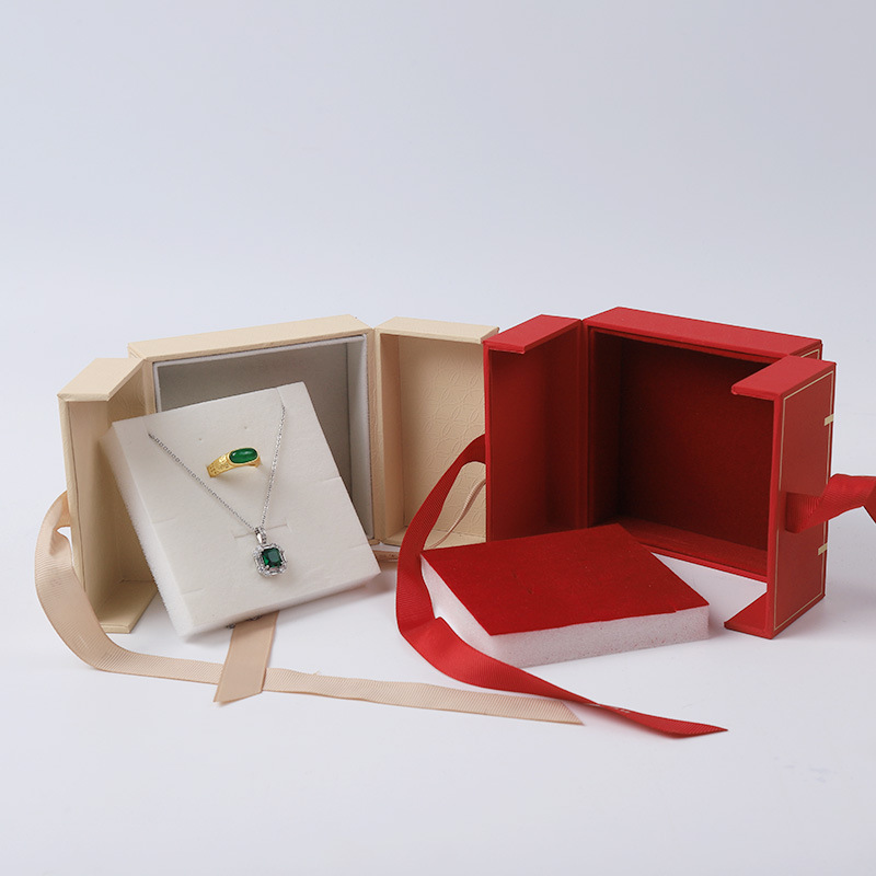 Caja de regalo del día de la madre Sense premium Caja de regalo del día de San Valentín Recuerdo de cumpleaños Anillo Collar Tres joyeros de oro
