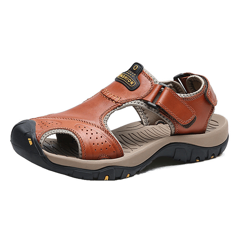 Sandalias transfronterizas zapatos casuales al aire libre transpirables de verano para hombres Zapatos de playa Baotou Zapatos de hombre personalizados antideslizantes de suela gruesa 7238