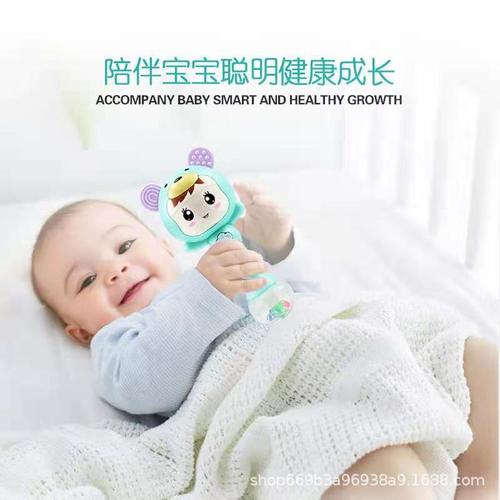 Rattle to soothe baby teething toy music rhythm stick 1 year old baby teether toy hand holding rattle cross-border