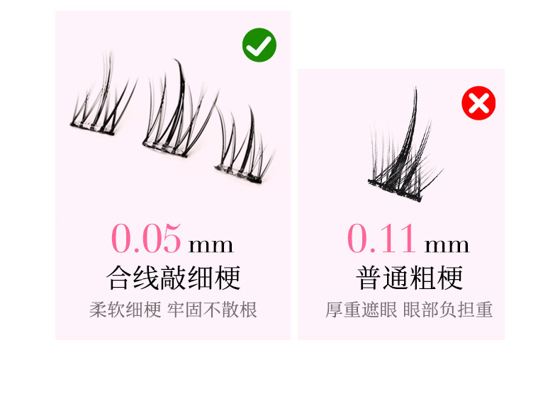 xixi Sunflower Comic glue-free False eyelashes 10-row set Large Capacity natural simulation single cluster segmented eyelashes Application Scenario