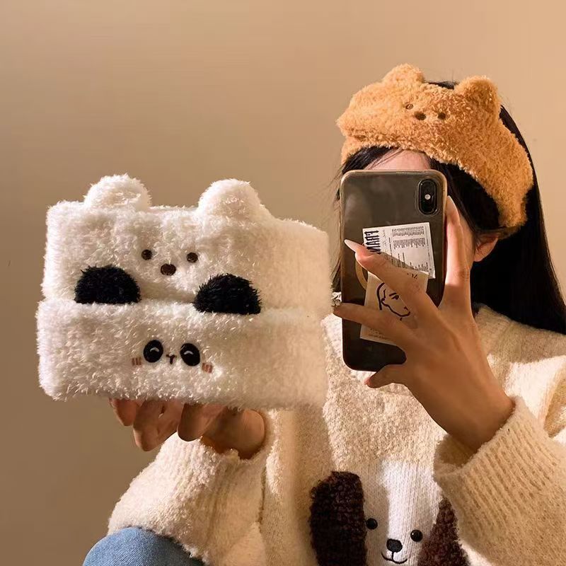 Peluche de felpa, banda para el cabello, banda para el cabello, máscara para mujeres, tocado para el lavado de cara, diadema impermeable y a prueba de humedad, banda para el cabello, accesorios para el cabello