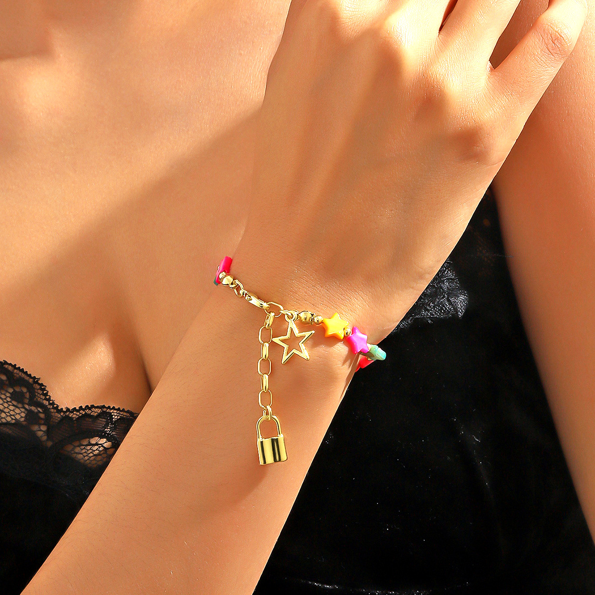 Shell Beaded Bracelet Colourful Seaside Summer Jewellery_voghion.com