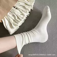 Носки Чжуцзи Белые набивные носки, детские носки до середины ствола, модные весенне-осенние носки без костей, летние тонкие чулки с Луной