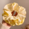 63# yellow and white small floral double-layer hair tie-15cm