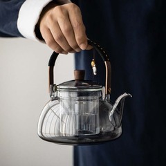 Japanese-style glass teapot high temperature resistant steaming dual-purpose home office lifting kettle around the stove to cook tea electric ceramic stove set