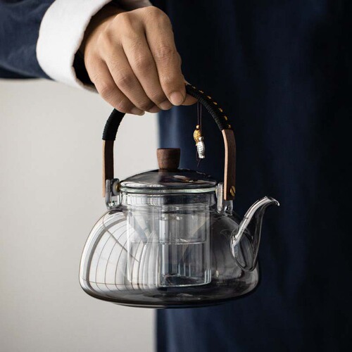 Japanese-style glass teapot high temperature resistant steaming dual-purpose home office lifting kettle around the stove to cook tea electric ceramic stove set