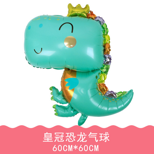 Aluminum Film Cartoon Balloon Decoration Supplies Animal Police Car Engineering Vehicle Astronaut Dinosaur Wine Glass Birthday Arrangement Cake