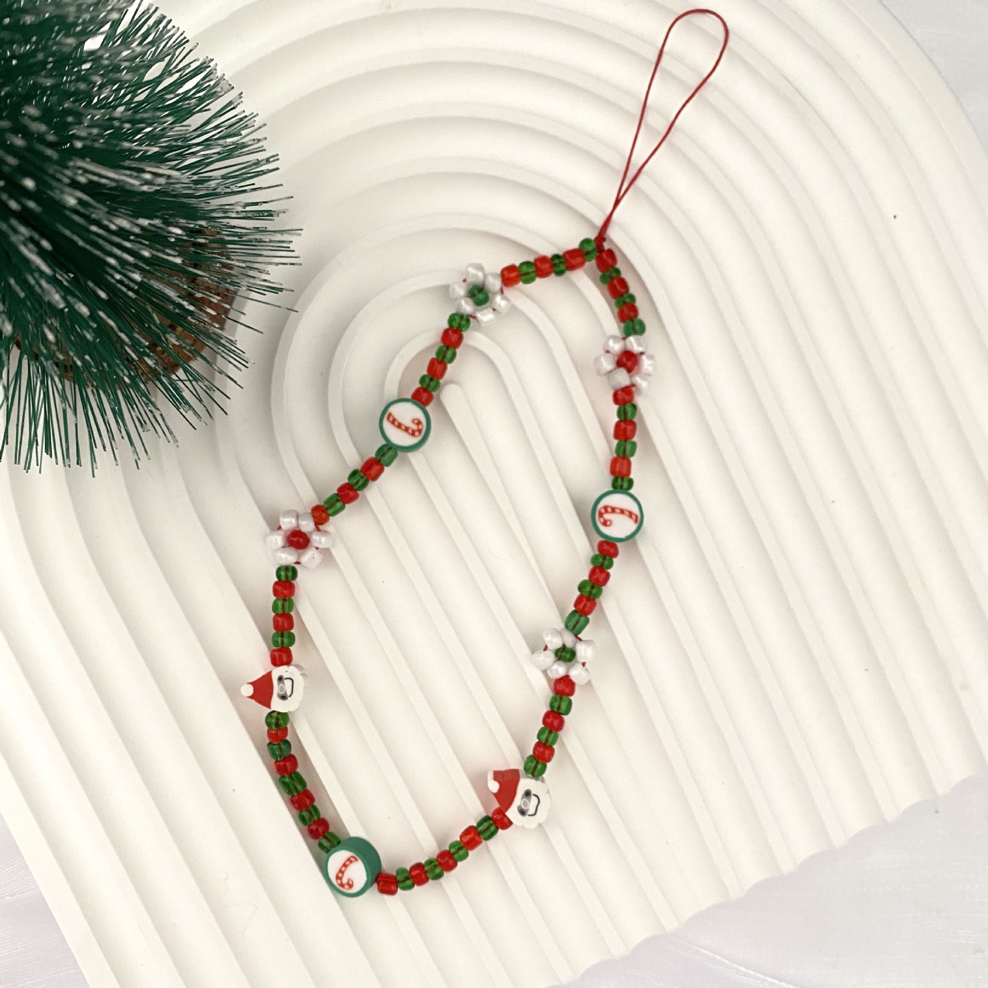 soft clay Material Christmas Festival 1 Piece Retro Santa Claus Gingerbread Heart Shape Soft Clay Christmas Pendant