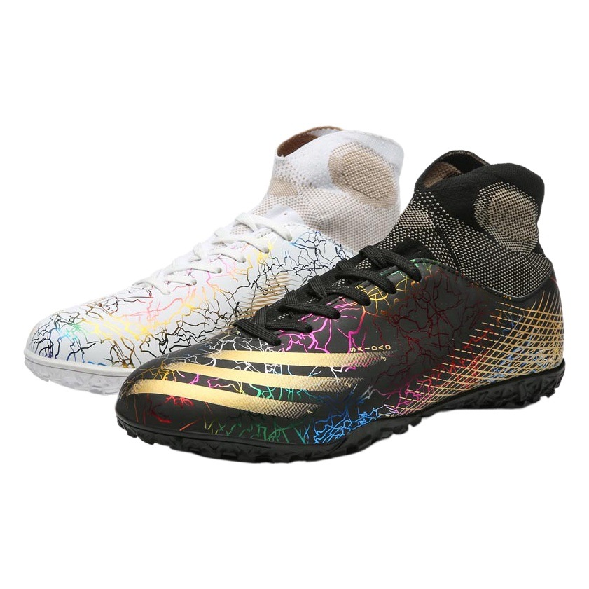 Nuevos zapatos de fútbol al por mayor de los hombres transpirable fisión de Pato Mandarín alto-top uñas cortas uñas rotas zapatos de fútbol de hierba más tamaño de entrenamiento