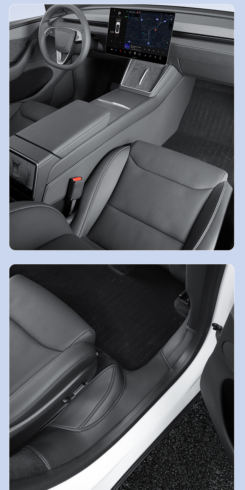 Suitable for Tesla Model Y/3 New Version Yl Seat Anti-Kick Pad Rear Seat Back Protection Pad Full Set Accessories