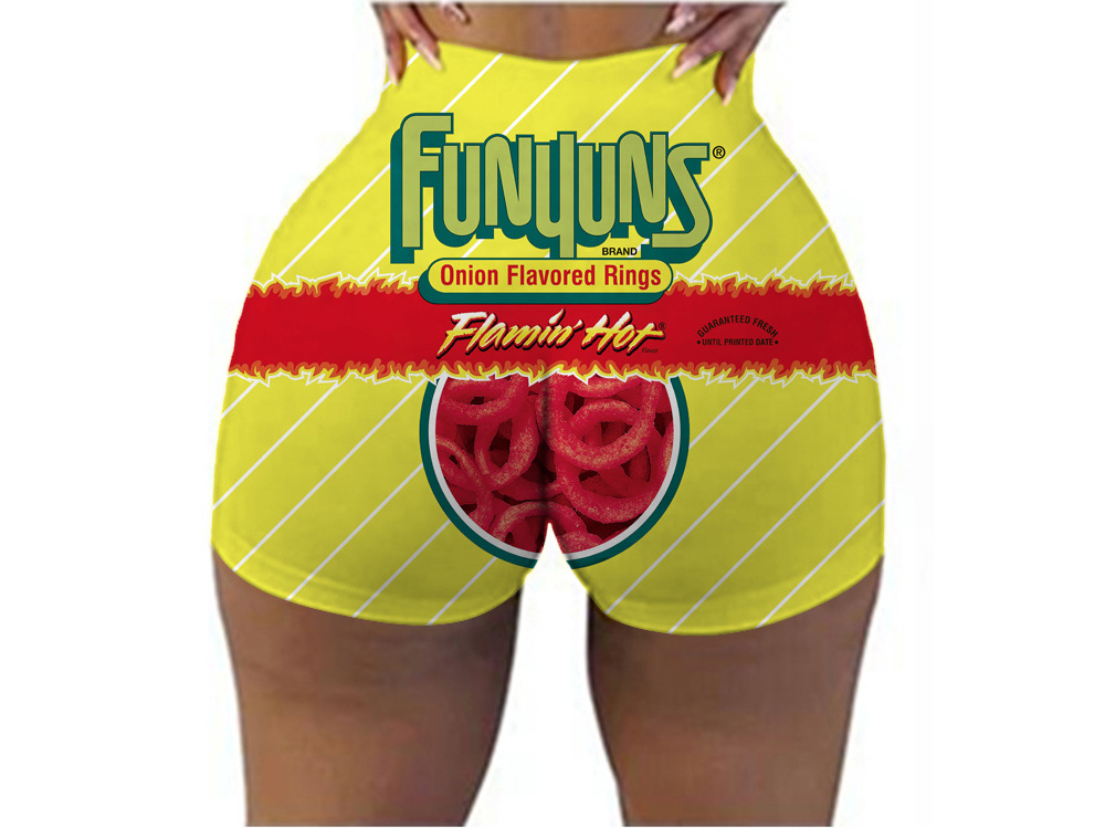 Pantalones cortos de cadera deportivos casuales de camuflaje con estampado digital europeo y americano, las mujeres pueden pedir una pieza