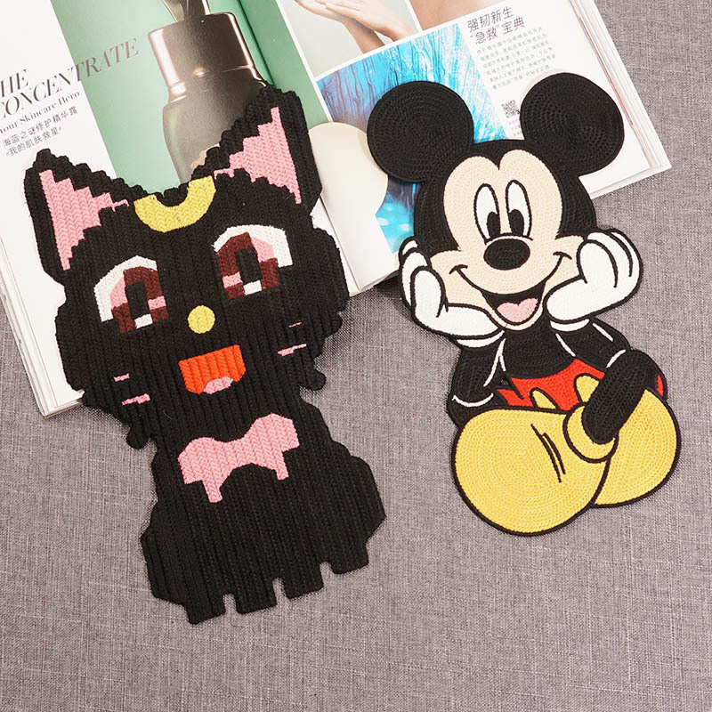 Cartoon Mickey Clothes Stickers Wholesale Computer Embroidered Black Cat Hand-stitched Large Fashion Trendy Brand Embroidery Stickers Patch Cartoon Mickey Clothes Stickers Wholesale Computer Embroidered Black Cat Hand-stitched Large Fashion Trendy Brand Embroidery Stickers Patch