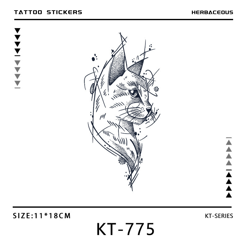 Persian Cat Herbal Tattoo Stickers Waterproof for Women Leg Arm Semi-Permanent Flower Arm Lasting Two Weeks Ins Style Lines Persian Cat Herbal Tattoo Stickers Waterproof for Women Leg Arm Semi-Permanent Flower Arm Lasting Two Weeks Ins Style Lines