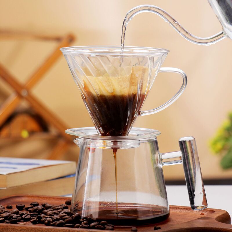 American-style hand-brewed coffee set, glass coffee pot, filter cup, filter, sharing drip pot