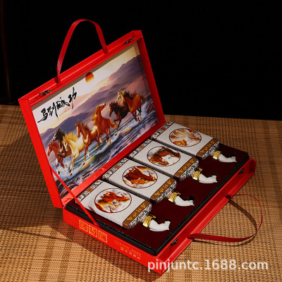 景德镇陶瓷1斤装马到成功艺术酒瓶白酒瓶密封礼盒装生肖马定制