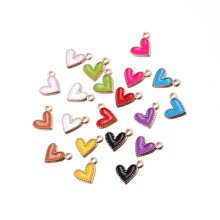 10色 13*13mm 1个 KC金滴油DIY创意仿真小爱心饰品吊坠 精品爆款