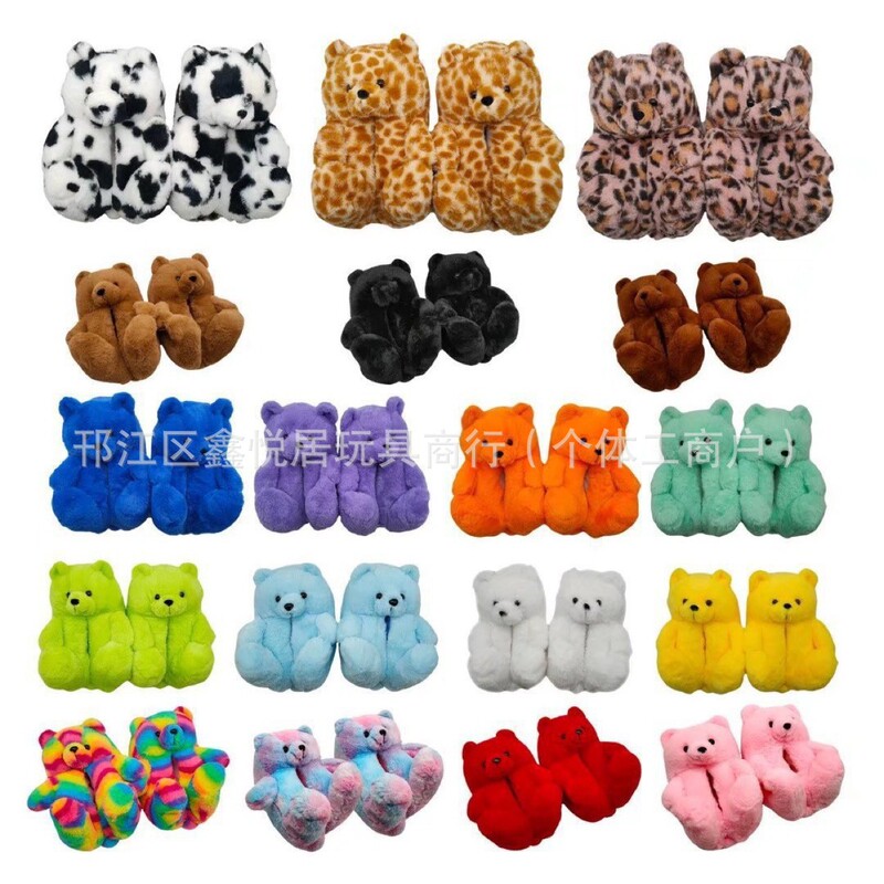 Cross-border Amazon Hot-selling Tydy bear slippers teddy bear slippers Plush Home Cotton Shoes