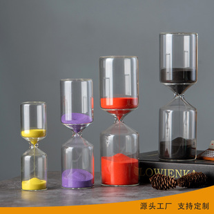 Creative Gift Cylindrical Glass Hourglass 5/15/30 Minutes Glass Hourglass Timer Color Can Be Chosen