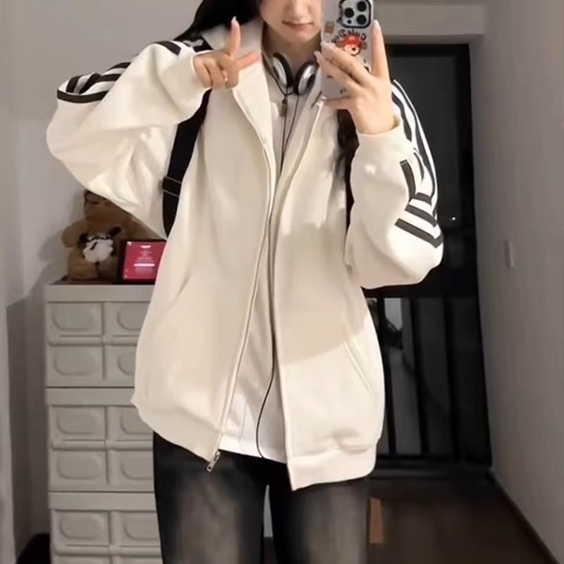 卫衣外套女2025年新款爆款宽松韩版慵懒风春秋季薄款拉链开衫女潮|undefined