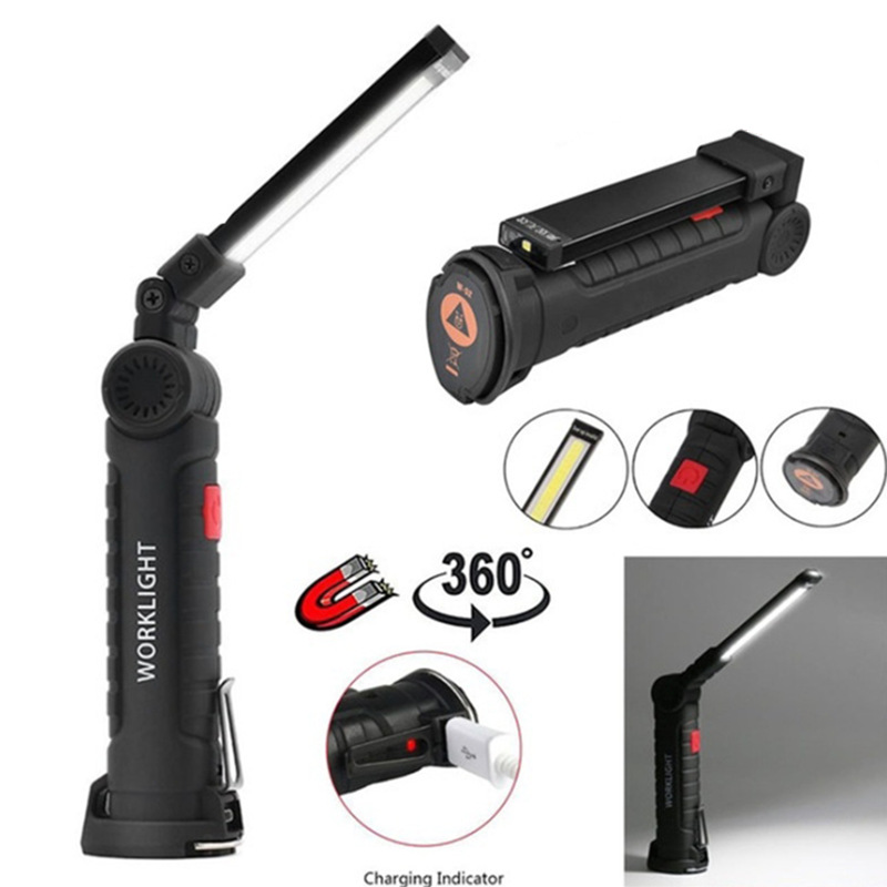 Luz de inspección de carga transfronteriza luz de trabajo COB Luz de Mantenimiento de Iluminación de imán de coche plegable tienda de campaña al aire libre