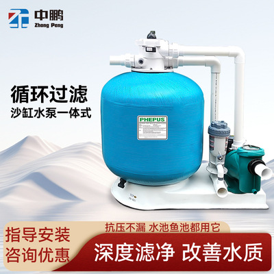 游泳池砂缸水泵一体机鱼池温泉顶出沙缸石英砂过滤器高效过滤清洁