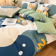 北欧风纯棉四件套全棉宿舍床品床单简约床上三件套被套儿童男床笠