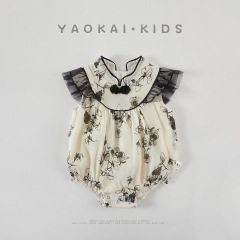 夏季新款女寶寶國風新中式漢服旗袍連體包屁衣嬰兒衣服生日滿月