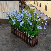 仿真花绿草栅栏套装室内室外假蝴蝶兰装饰品花假植物摆件假花