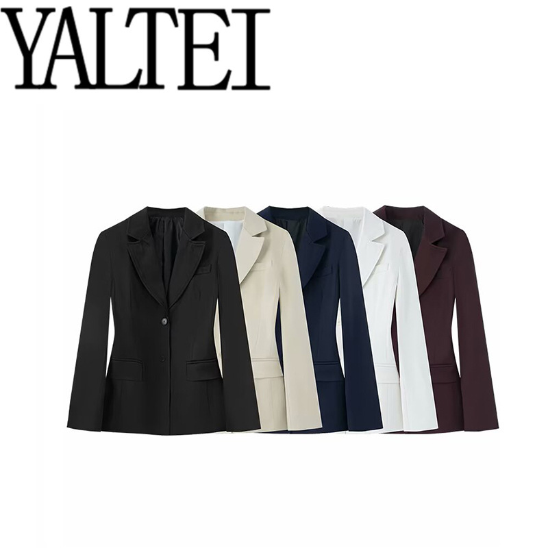 Zar Spring New Women's European and American French Fashion Multi-Color Slim Long-Sleeved Suit Jacket with Shoulder Pads