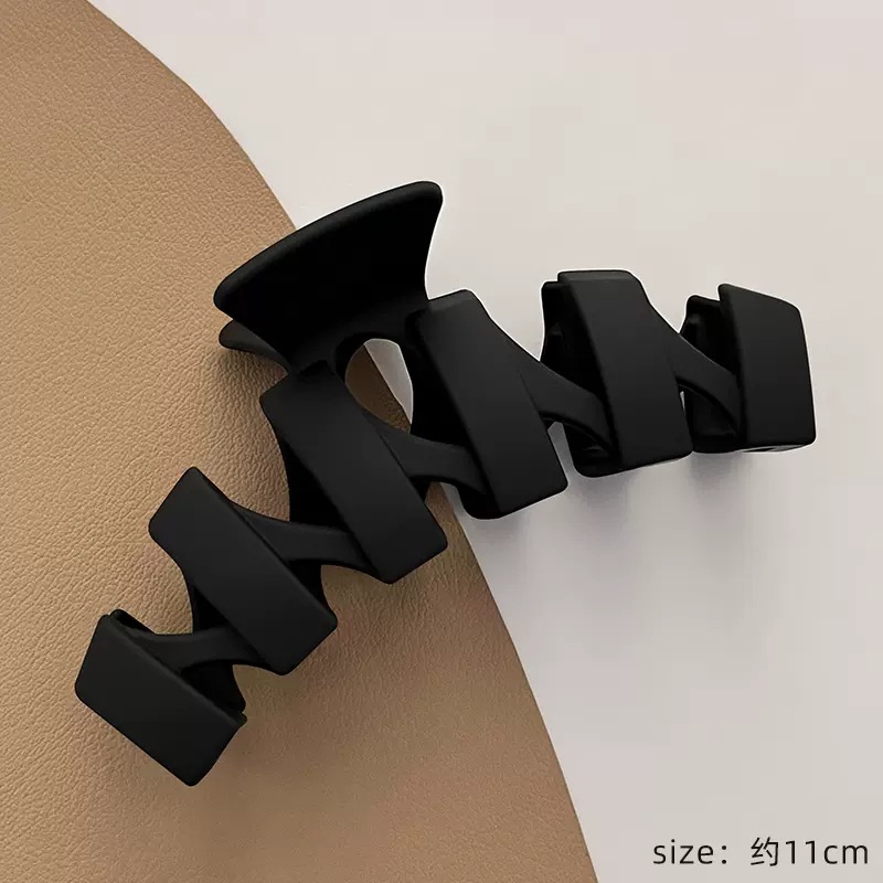 Milk Brown simple clip de tiburón horquilla hembra Cabeza trasera updo clip de pelo cabeza de plástico grande pinza de pelo tocado horquilla