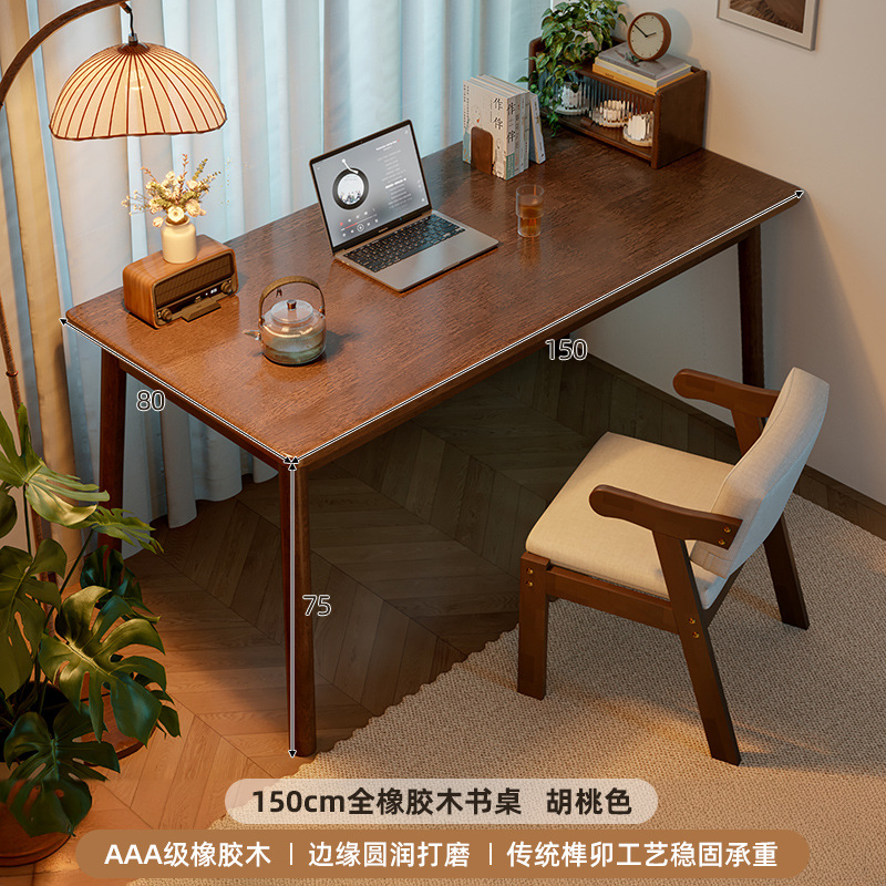 Escritorio de madera sólida, mesa de estudio para estudiantes caseros, escritorio de dormitorio pequeño para adultos, mesa de comedor de computadora medieval